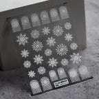 White Snowflake Nail Art Stickers Winter Snow Adhesive Sticker Decals TS380