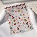 5D Holiday Nail Art Stickers – Christmas Tree, Teddy Bear & Gingerbread Nail Decals