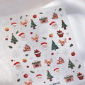 Santa Clause Nail Art Stickers Adhesive Snowflake Tree Embossed Sticker Decals TS3867