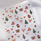 Santa Clause Nail Art Stickers Adhesive Snowflake Tree Embossed Sticker Decals TS3867