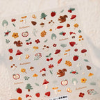 Autumn Nail Sticker | Cute Squirrel & Mushroom Decals for Fall Harvest Manicure TS3871