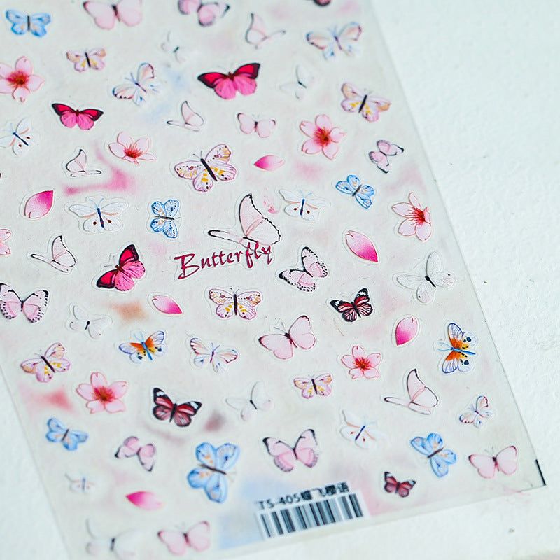 3D Butterfly Nail Stickers – Ultra-Thin Holographic Nail Art Decals 