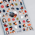 Abstract Face Lady Nail Art Stickers 3D Adhesive Sticker Decals TS419