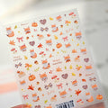 Cute Autumn Fox Nail Stickers | Fall Maple Leaf & Pumpkin Nail Decals TS4192