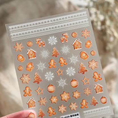 Christmas Gingerbread Nail Stickers 