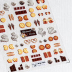 Desserts Cake Design Nail Art Stickers Cookies Adhesive Sticker Decals TS421 embossed