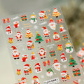 5D Embossed Christmas Santa & Snowman Nail Stickers Decals 4243