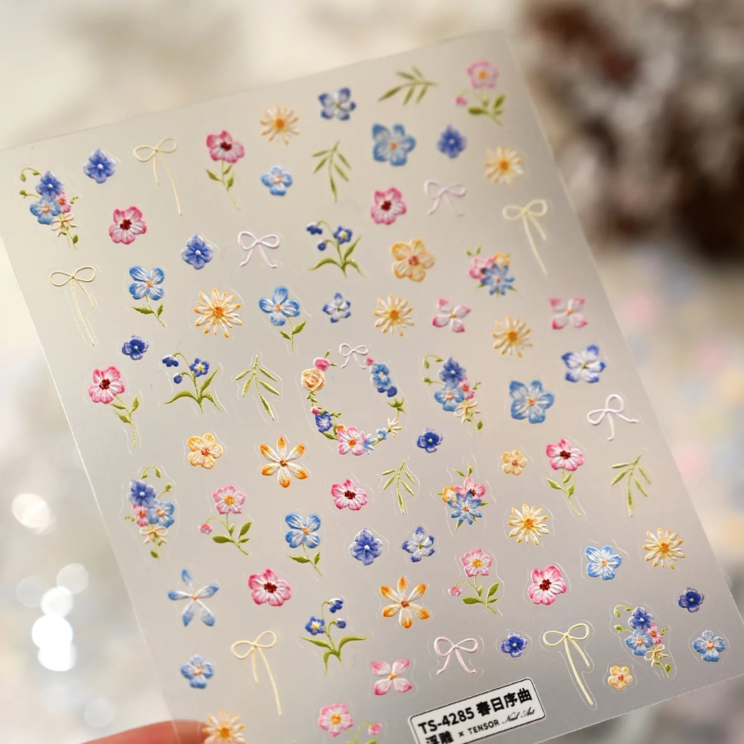 Lavender Dry Flowers Leaf Nail Art Stickers Decals