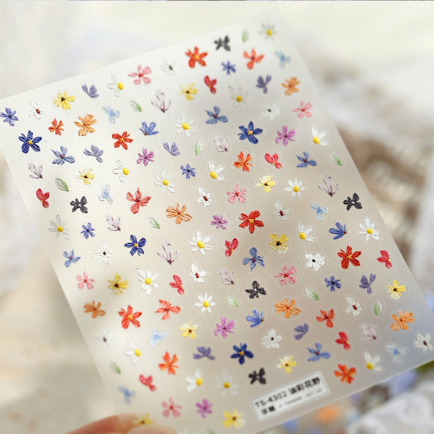 Vintage Oil Painting Floral Nail Art Stickers - Cottagecore Wildflower Decals