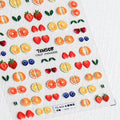 Summer Fruits Nail Art Stickers Lemon Fruit Slices Adhesive Embossed Sticker Decals TS433 