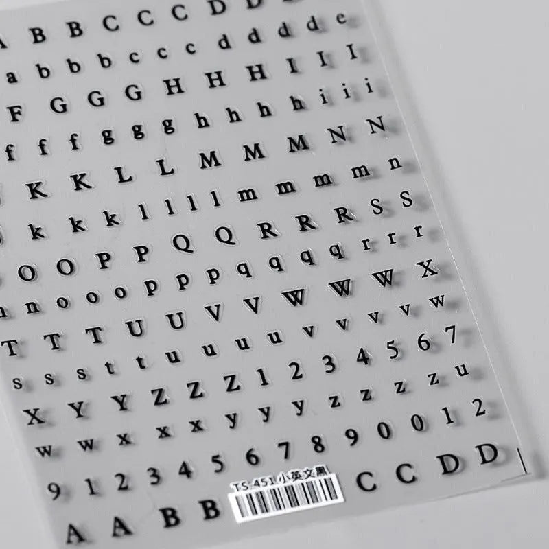 Letter Nail Art Stickers Roman Alphabet Adhesive Sticker Decals TS451