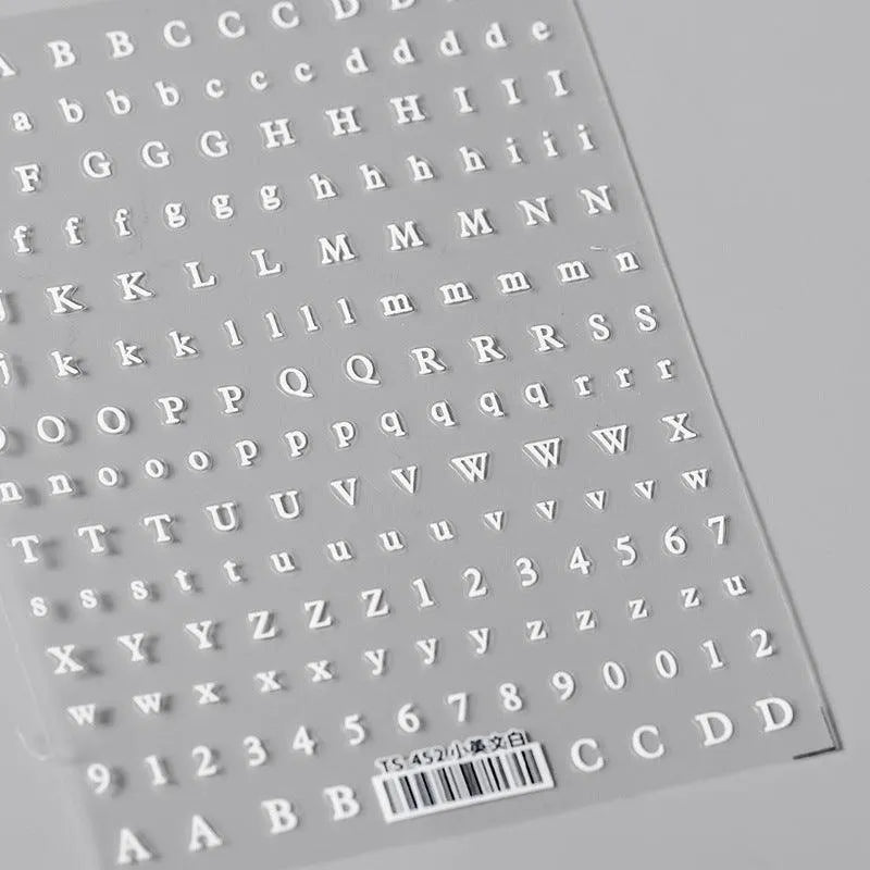 Letter Nail Art Stickers Roman Alphabet Adhesive Sticker Decals TS452