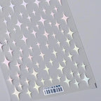 Colorful Star Nail Art Stickers Black Red Cross Stars Shape Adhesive Sticker Decals TS453