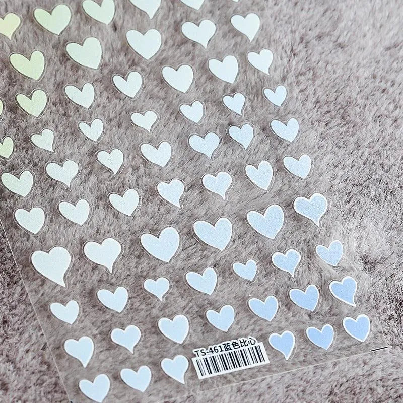 Gradient Colors Heart Shape Nail Art Stickers Candy Love Hearts Adhesive Sticker Decals For Valentine's Day TS461