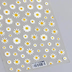 Daisy Flower Nail Art Stickers 3D Floral Adhesive Sticker Decals TS467