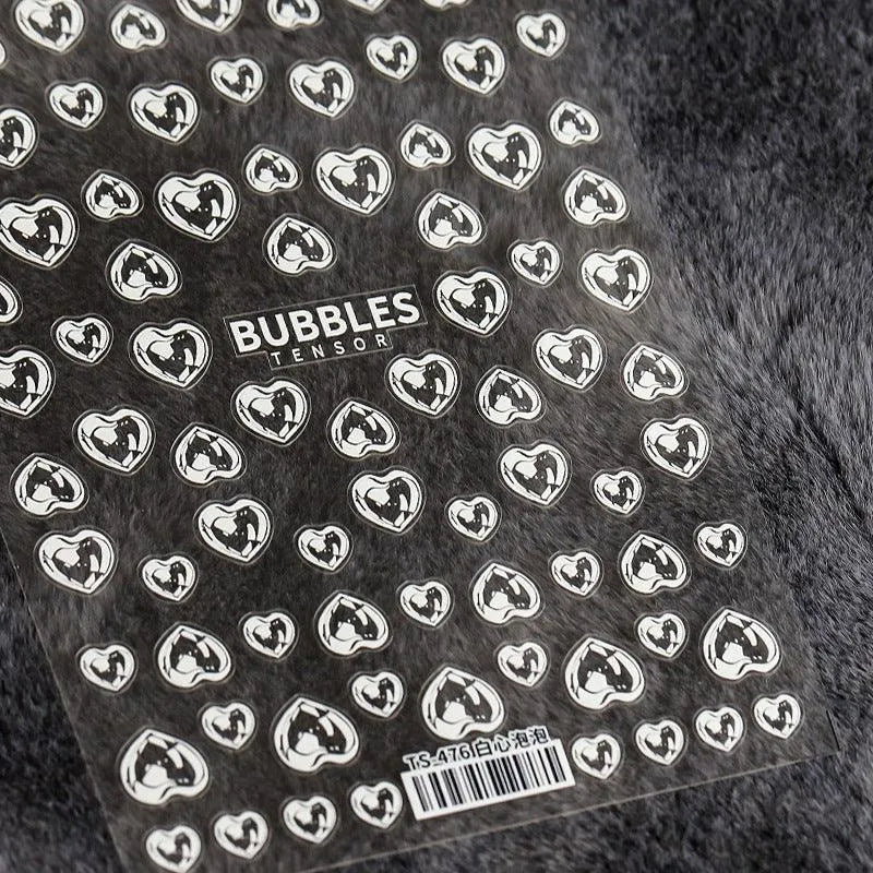 Nail Art Stickers Adhesive Dye Bubble Sticker Decals TS476