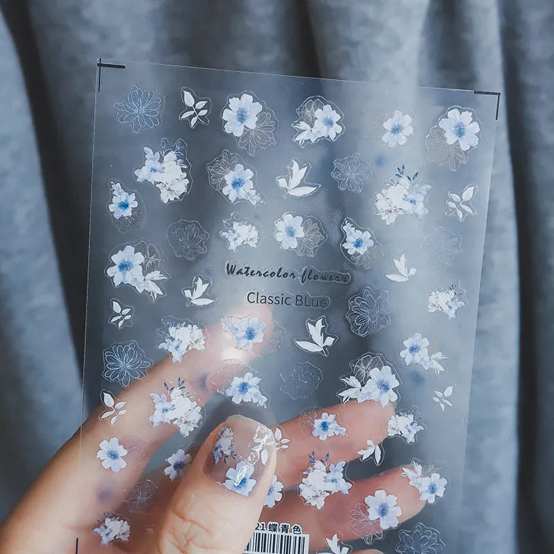 3D Ultra Thin Nail Art Sticker Decals - Rose Flower Nail Sticker