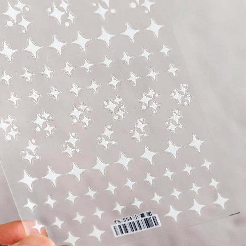 Cross Star Nail Art Stickers 3D Stars Adhesive Sticker Decals TS554