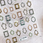 Nail Art Stickers Adhesive Slider Vintage Oil Painting Photo Frame Sticker Decals TS565