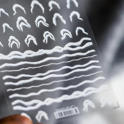 Ocean Spray Nail Art Stickers White Waves Adhesive Sticker Decals TS698