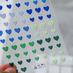 Colorful Hearts Nail Art Stickers Love Heart Shape Adhesive Embossed Sticker Decals TS812 embossed