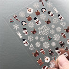 5D Christmas Nail Stickers – Santa, Reindeer & Gingerbread Designs