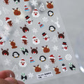 Cute 5D Christmas Nail Stickers | Santa, Reindeer, Snowman Holiday Nail Art Decals