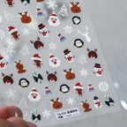 Cute 5D Christmas Nail Stickers | Santa, Reindeer, Snowman Holiday Nail Art Decals