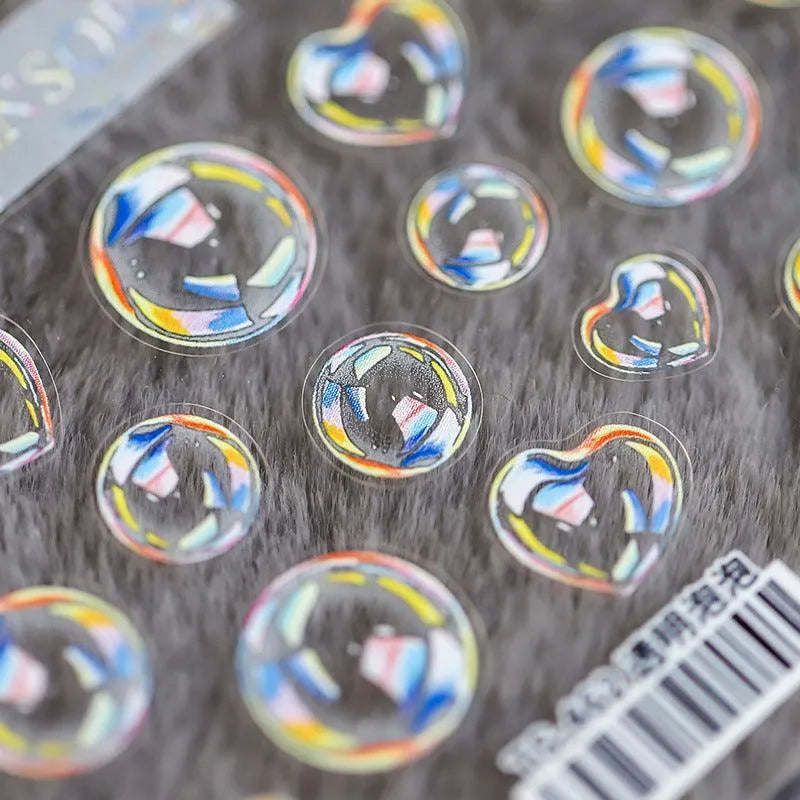 Tensor Nail Stickers Embossed Bubble Nail Art Sticker Decals DIY Nail Supplies TS462