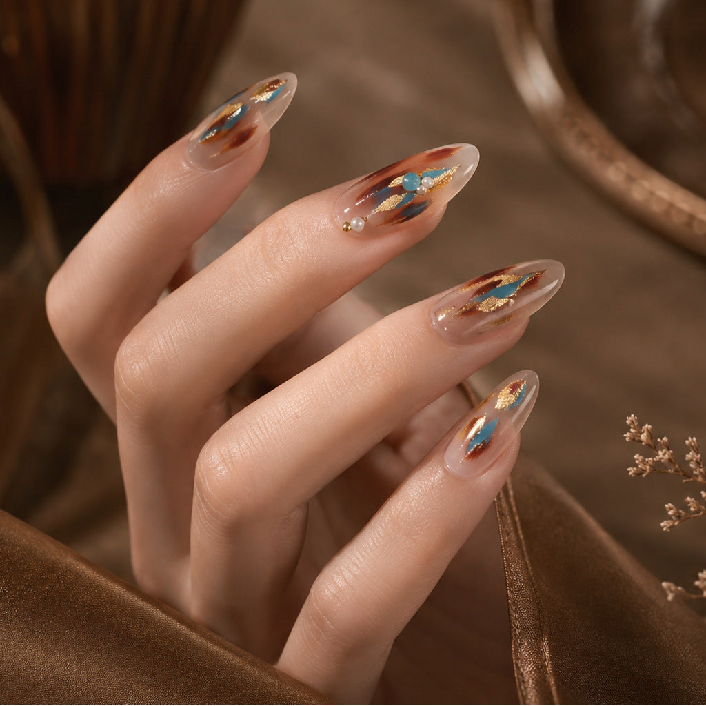 Textured Gold Foil Nail Art Stickers 