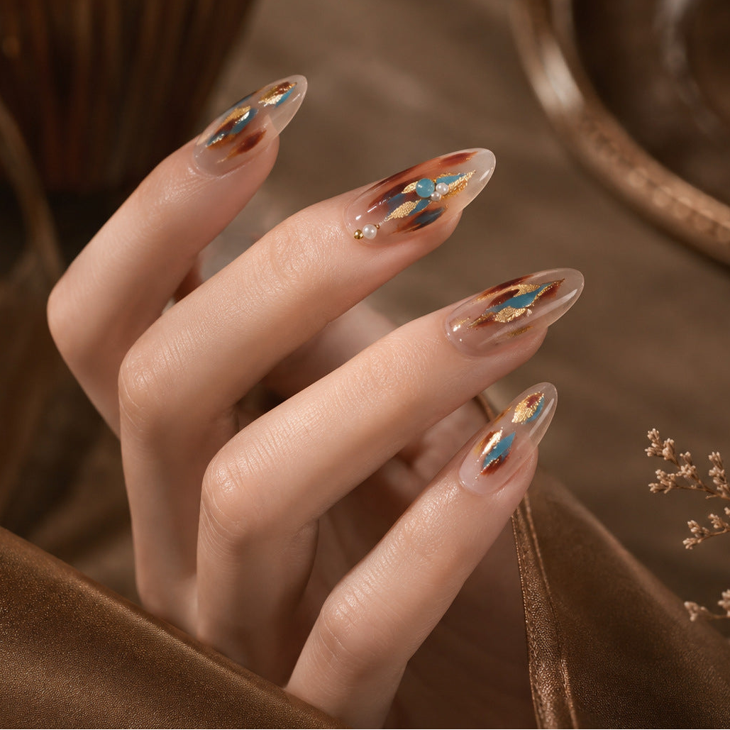 Textured Gold Foil Nail Art Stickers 