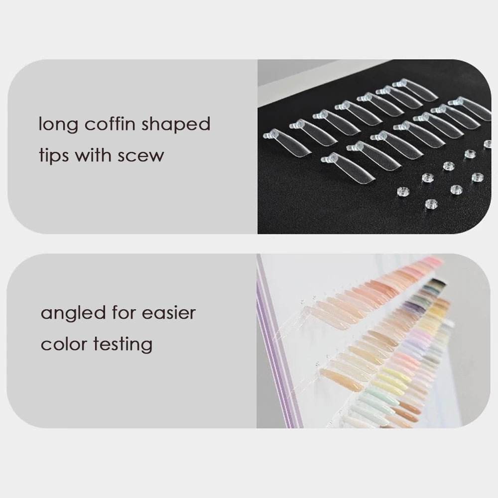 Tilted Nail Color Swatch Board, perfect for nail salon