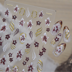 Tortoiseshell Nail Stickers - Y2K Leopard Print Floral Decals 6186