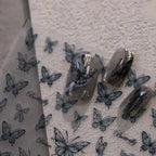 Translucent Butterfly Nail Art Stickers Black White Butterfly Adhesive Slider Sticker Decals TS3574