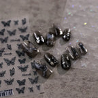 Translucent Butterfly Nail Art Stickers Black White Butterfly Adhesive Slider Sticker Decals TS3574
