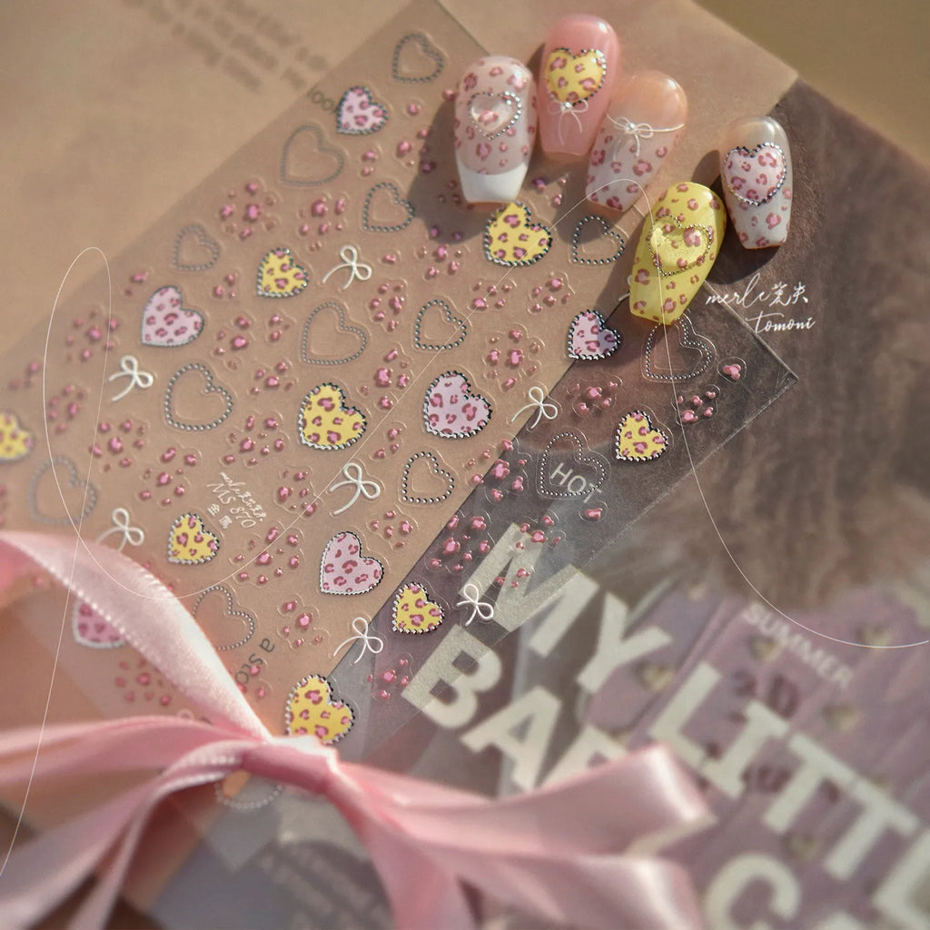 Trendy Leopard Print Cross Nail Stickers | DIY Edgy Animal Print Nail Art Decals 