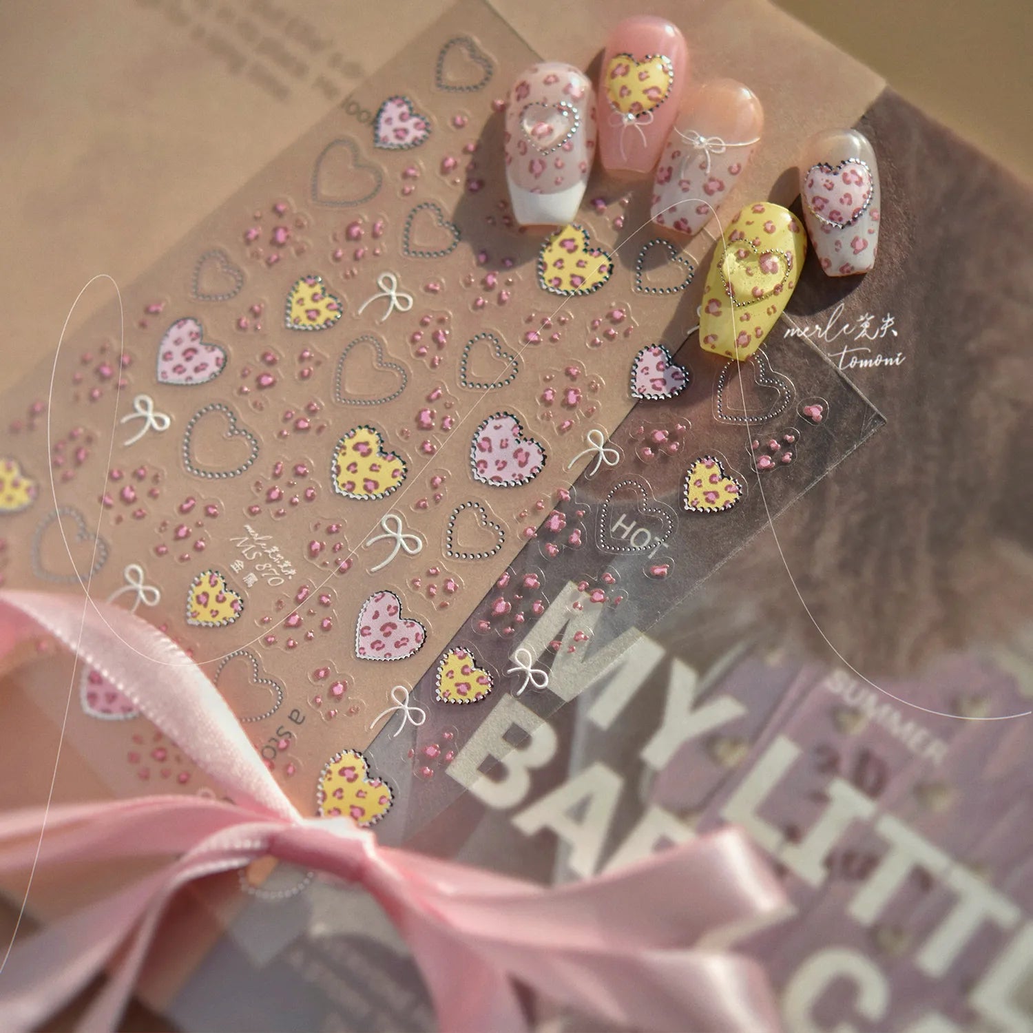 Trendy Leopard Print Cross Nail Stickers | DIY Edgy Animal Print Nail Art Decals 