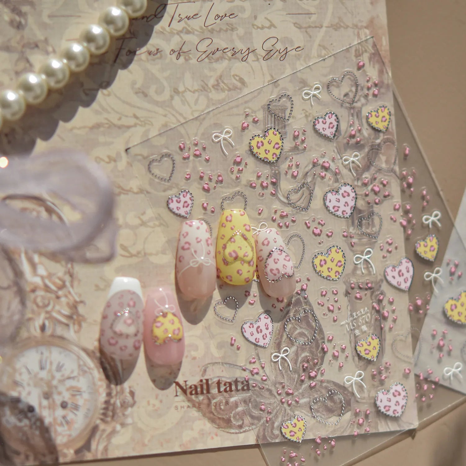 Trendy Leopard Print Cross Nail Stickers | DIY Edgy Animal Print Nail Art Decals 