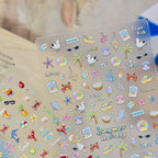 Tropical Summer Beach Nail Stickers - 3D Vacation Decals