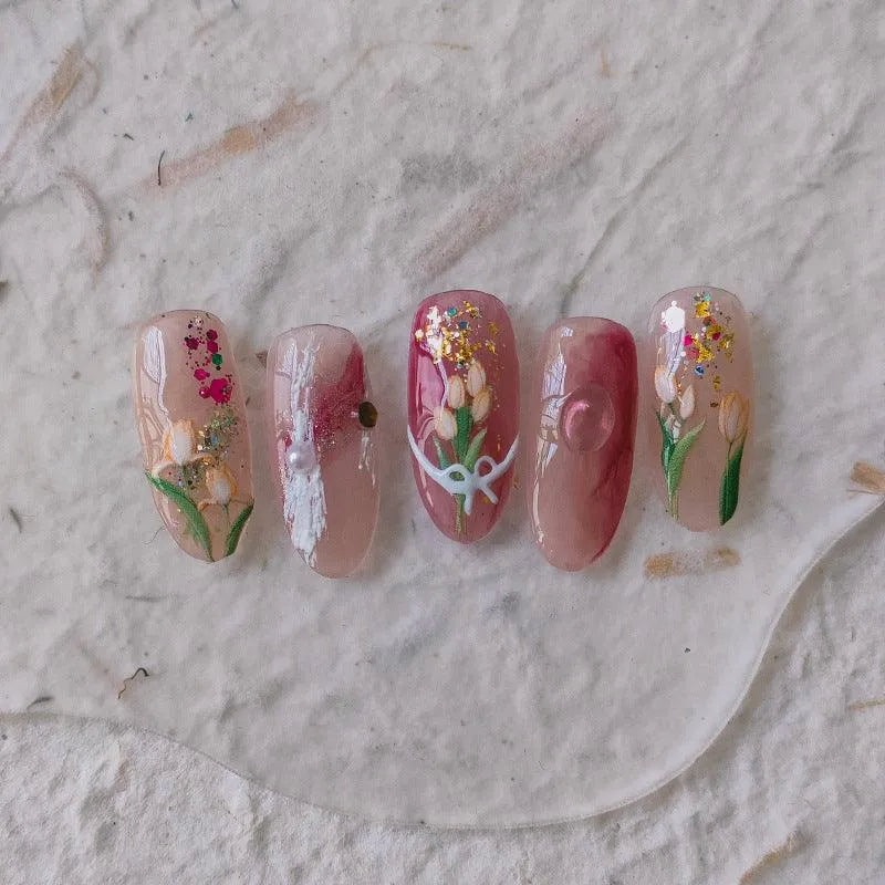 Tulip Nail Art Stickers Tulip Flower Adhesive Sticker Decals MN247