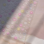 Valentines Love Heart Nail Art Stickers Flowers Adhesive Embossed Sticker Decals 