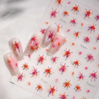 Vibrant Fireworks & Heart Nail Stickers - Festive & Holiday Decals for Celebration