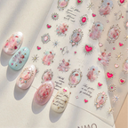 Vintage Angel & Cross 3D Nail Stickers - Coquette Baroque Decals