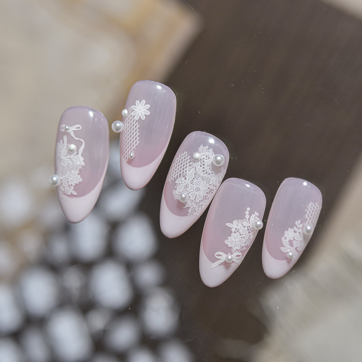 Vintage Baroque & White Lace 3D Embossed Nail Art Stickers 1023