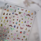 Vintage Beetle & Ladybug 3D Insect Nail Stickers - Botanical Nature Decals