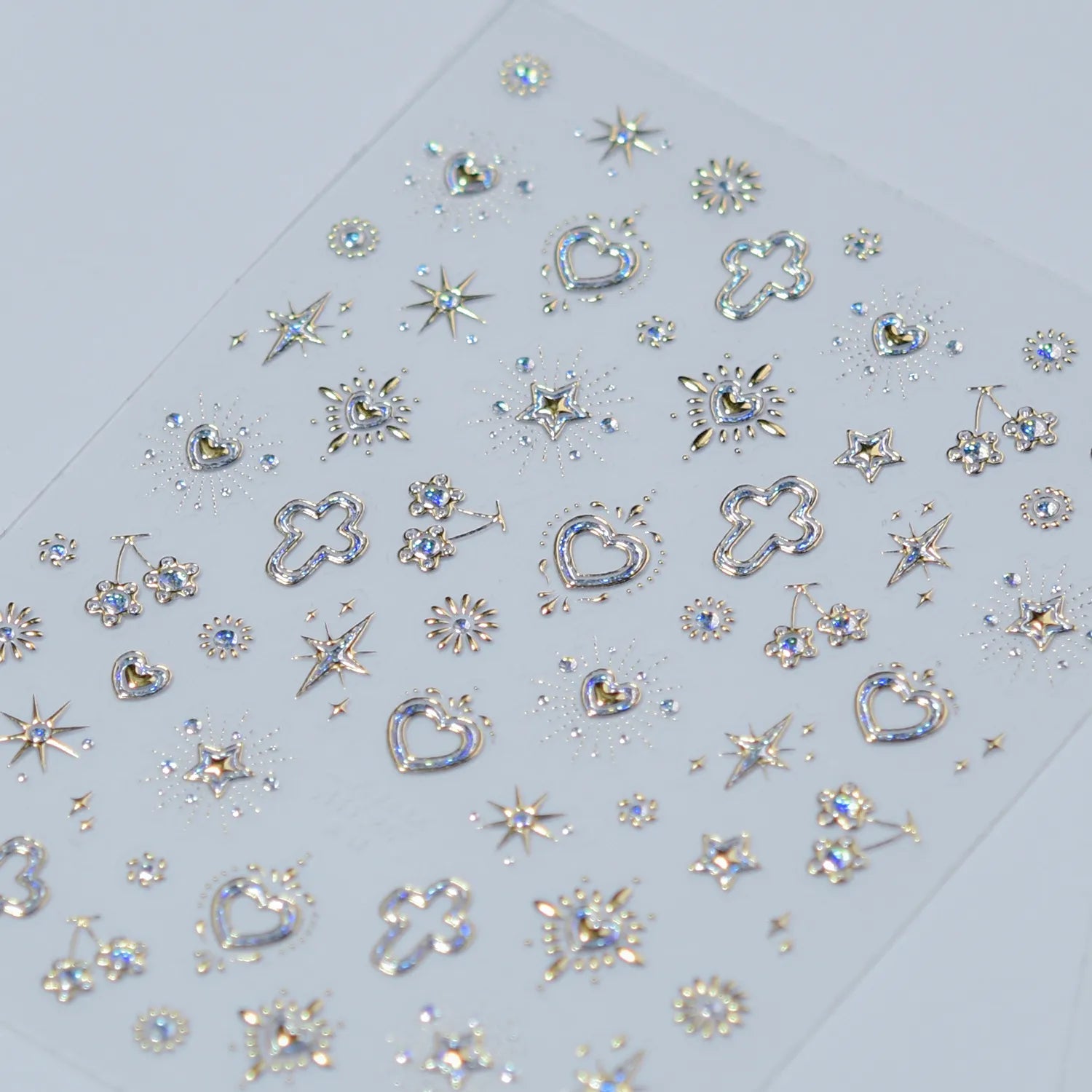Vintage Celestial Opal Mirror Nail Stickers | Pearl Heart Locket Decals