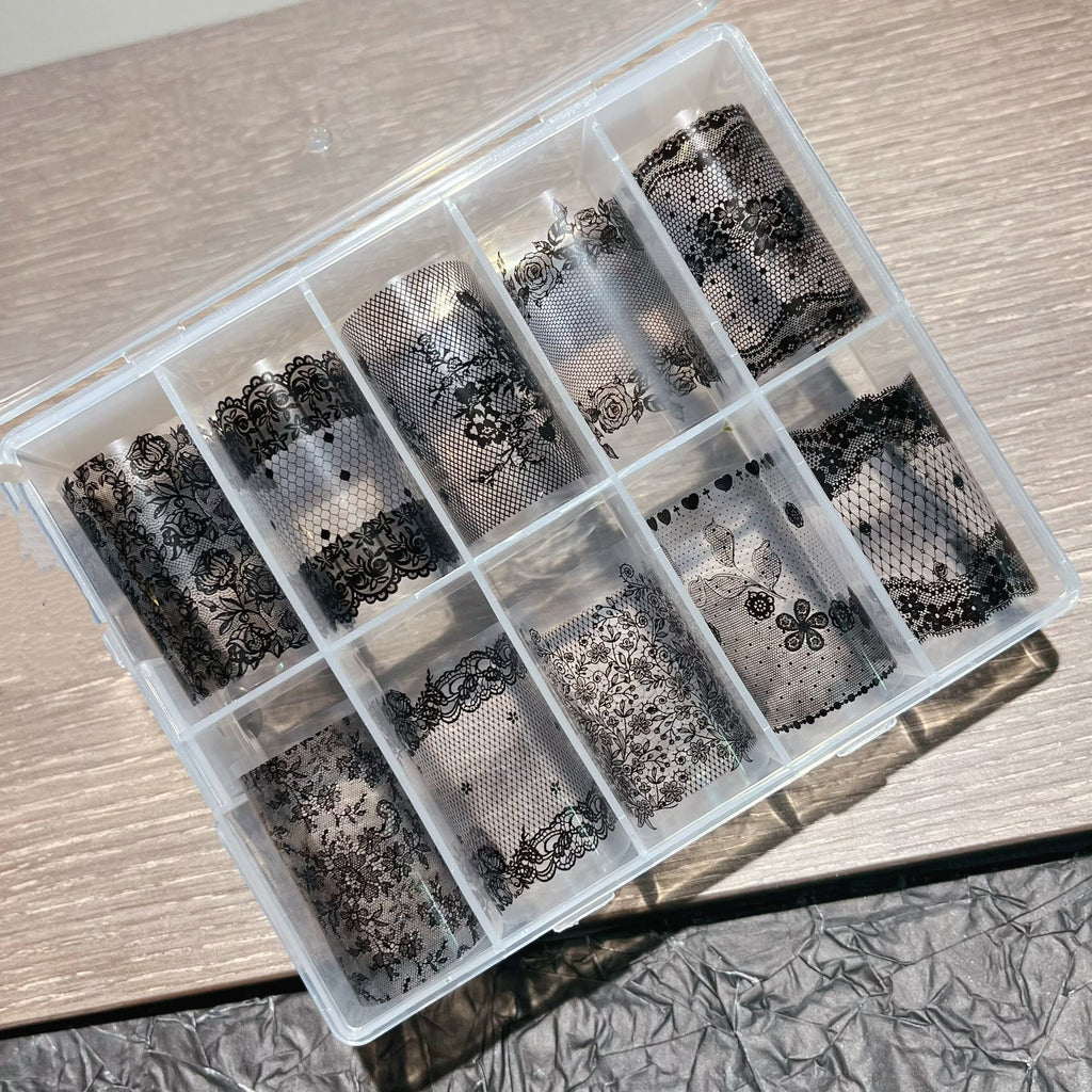 Vintage Floral Lace Nail Foil Collection