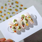 Vintage Fruit Nail Stickers | Artistic Botanical Cherry & Lemon Nail Art Decals TS1446