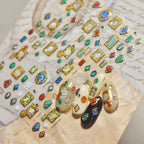 Vintage Gold Frame Gem Nail Art Stickers MS740