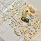 Vintage Gold Frame Gem Nail Art Stickers MS740
